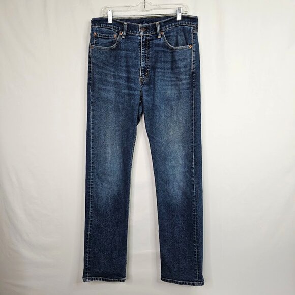 Men's LEVI'S 505 Straight Leg Jeans MEDIUM BLUE Denim size 36x34 Regular Fit - Picture 2 of 7